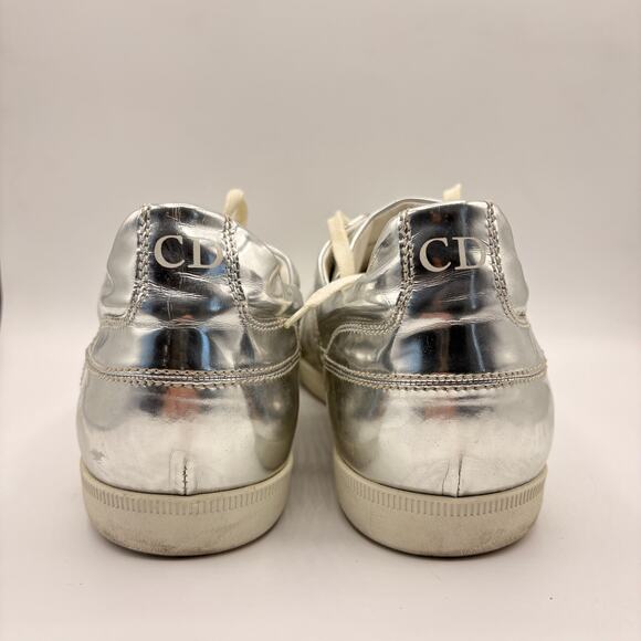 DIOR Metallic Low Top Sneakers Silver Sz 43.5/US 10.5 $510 - Picture 7 of 16